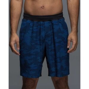 Lululemon Assert Short 9" Macro Geo Camo Navy Blue Size Medium